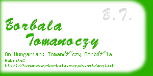 borbala tomanoczy business card
